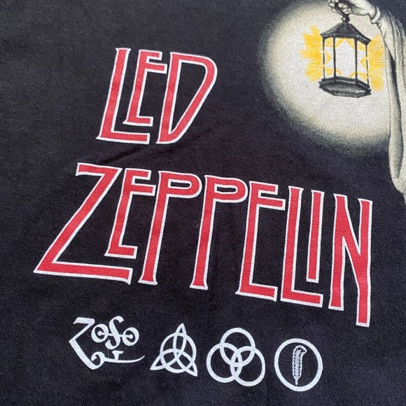 Led Zeppelin M Hermit Stairway To Heaven Graphic Band Tee T-Shirt 70s Rock Music - Picture 3 of 10